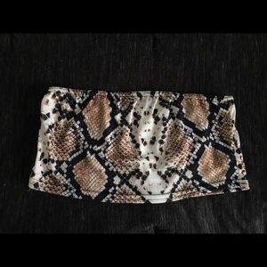 Prettylittlething snakeskin tube top
